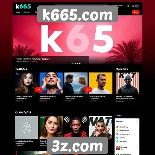 Interface do usuário no site k665.com